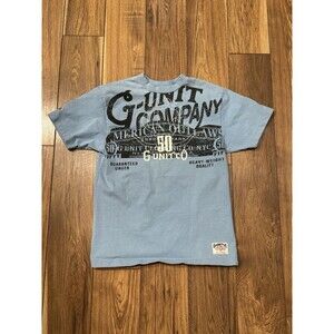 Vintage G-Unit Shirt Mens Large Blue Heavyweight Embroidered Graphic Hip Hop Y2K
